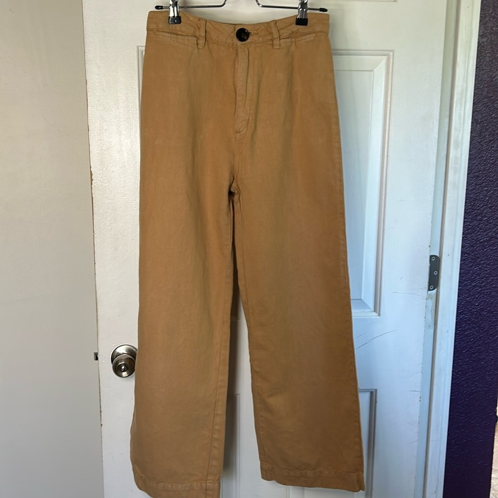 Camel colored wide leg pants